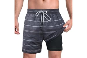 HIALTODAY Badehose Badeshorts Herren Lang Schnelltrocknend, Schwimmhose Boardshorts für Männer mit Mesh-Futter und Verstellbarem Tunnelzug Schwimmen Strand Surfen