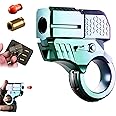 Alloy Ring Spinning Toy Launcher, Decompression EDC Launcher Model Ring One-Click Eject Fidget Ring with Soft Bullets (B-Launcher+20 Warheads+3 Cartridge Case)
