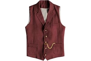 Tuikayoo Gilet da uomo Western Herringbone Tweed in lana slim fit