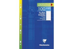 CALLIGRAPHE Clairefontaine 1732C Ringbucheinlagen Packung (mit 50 Blatt DIN A4, 21 x 29,7 cm, kariert, 90g, ideal für die Schule) weiß