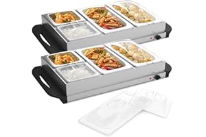 Jago® Electric Buffet Warmer with Heating Plate Function, Temperature Control, Stainless Steel - Warming Device, Food Warmer, Warming Plate, Warming Container
