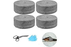 DASIAUTOEM 4 sztuki wełny stalowej przeciwko myszom, 20 m, z rękawicami roboczymi, nożyczkami, drobna ochrona przed gryzoniami, stalowa wełna stalowa do otworów i pęknięć na ścianie w domu, ogrodzie i