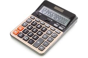 OFFIDIX Calculatrice de Bureau à 12 Chiffres avec Grand écran LCD, Batterie Solaire, Calculatrice électronique à Double Alimentation avec Fonctions fiscales pour Le Bureau et la Maison, école