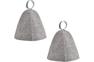 Gtwinsone 2 Piezas Gorro de Sauna de Fieltro Sombrero para Sauna Anti Heat Sauna Hat Gorra de Fieltro para Sauna Sombrero de Sauna para Hombres y Mujer Baño Protección de la Cabeza (Gris)