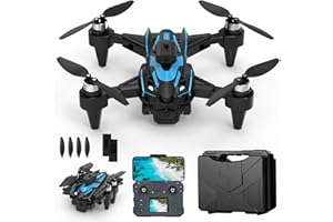 AENXWA Drohne mit Kamera Bürstenloser Motor Drohne mit HD 4K Kamera Drohne für Anfänger Mini Drohne Optische Fluss Positionierung Wi-Fi FPV Drohne mit 120°Weitwinkel 4K HD Kamera, Drei Kameras (2 Batterien)