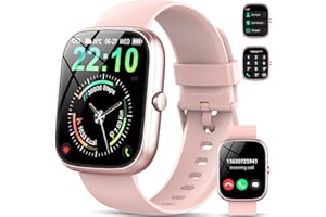 QCOQ Smartwatch Uomo Donna, 1.91" Orologio Smartwatch con Effettua/Risposta Chiamate 110+ Sportive Smart Watch con Sonno/Cardiofrequenzimetro/Contapassi, Impermeabile IP68, Fitness Tracker per Android Rosa