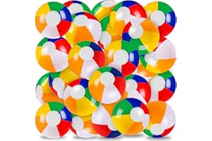 XIMISHOP 24Packs 12 Inch Rainbow Beach Ball for Kids,Bulk Inflatable Pool Beach Balls for Summer Pool Games Beach Party Balls