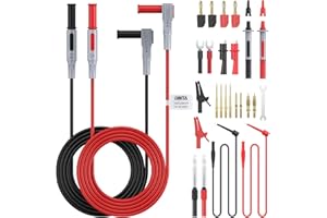 BINTA Kit Puntali Multimetro Elettrico,Professionale Set di Cavi per Sonde di Prova-con Morsetti (28, M)