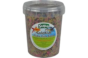 Supa Goldfish Flake Fish Food 1 Litre | Complete Nutritious Diet For All Varieties Of Cold Water Aquarium Fish, Comes in a Resealable Bucket to Keep the Feed Fresh