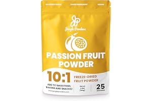 Jungle Powders Poudre de fruit de la passion 100 g, extrait de fruit de la passion lyophilisé en poudre naturel non sucré, agent de remplissage et poudre de superaliment sans additif