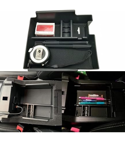 Baagialdic Vassoio Organizer Per Console Centrale Ford Explorer 2012-2019: Accessorio Bracciolo Con Tappetini Antiscivolo