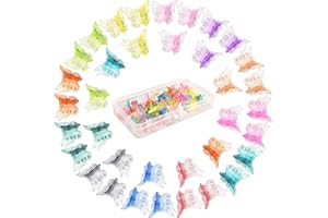 AMDONALO Crystal Butterfly Hair Clips, 30 Pcs Mini Hair Clips for Women Girls, Cute Hair Accessories with Box (20 x 18 x 16 mm)
