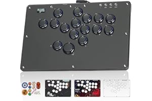 Sehawei Arcade Stick U16 Gamerfinger de todos los botones con RGB personalizado y funciones turbo,Arcade Controller Street Fight para PC/Ps3/Ps4/Switch/Steam Game Keyboard-Soporta Hot Swap & SOCD