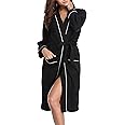 Vlazom Waffle Dressing Gowns Unisex Kimono Robe Cotton Lightweight Bathrobe for All Seasons Spa Hotel Sleepwear S-XXL