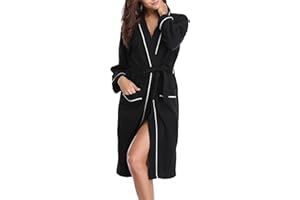 Vlazom Waffle Dressing Gowns Unisex Kimono Robe Cotton Lightweight Bathrobe for All Seasons Spa Hotel Sleepwear S-XXL