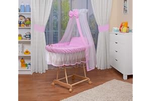 WALDIN BABY COLLECTION WALDIN Cuna Moisés, XXL, 9 colores a elegir, rosa/blanco