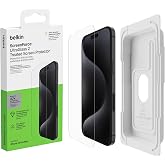 Belkin ScreenForce UltraGlass 2 Screen Protector for iPhone 15 Pro Max - Anti-Scratch - 9H Hardness - Easy Alignment Tray - B