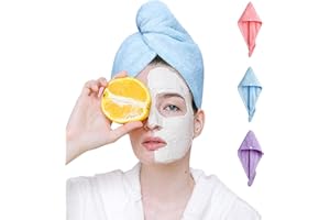 Good Nite 3 Pack Microfibre Hair Drying Towel Wrap Super Absorbent Twist with Buttons Dry Hair Turbans for Women Girl Wet Hair