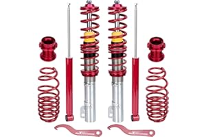 maXpeedingrods Coilovers Lowering Suspension Kits for VW for Golf MK4/ for Seat Leon 1M1/ for VW New Beetle 9C1, 1C1- Red
