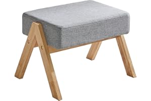 YMYNY HBD022B Podnóżek Mały Na Buty, Pomocniczy Typ A, Nowoczesny Stabilny Drewniany Do Odpoczynku, Do Salonu, Sypialni, 40 x 28 x 30 cm, Bladoniebieski