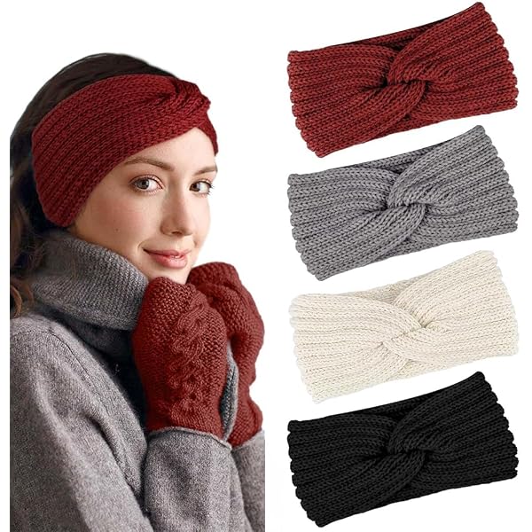 PiriModa Damen Stirnband – Gehäkelt Mit Perlen, Ohrwärmer Für Winter, Größe Ca. 22x13 Cm, 100% Polyester