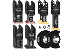 LEILUO 29 teiliges Multitool Sägeblatt Set universelles Zubehör für oszillierende Werkzeuge mit Aufbewahrungstasche kompatibel mit Einhell Makita DTM51Z Dremel Parkside und mehr