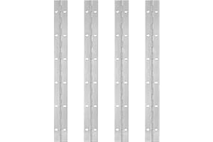 SHACHENH 4 Stück Klavierband Edelstahl 30 cm, Stangenscharnier, Klavierscharnier Edelstahlscharnie mit 12 Löchern, Scharnier Klappbar für Bootsschränke Klaviere Schranktüren, mit Schrauben/Schraubendreher