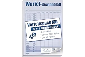 RNK - VERLAG RNK 5803-2 - Gioco di dadi XXL DIN A6, 6 blocchi, 85 fogli per oltre 3000 giochi