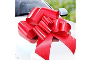 Zoe Deco - Big Car Bow - Red, 23 Inch - Butterfly Shape Giant Car Bow for Birthday, Christmas, Wedding Reception, Surprise Party - Large Gift Wrapping for Huge Present