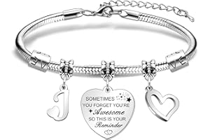 Awyuan Inspirational Gifts A-Z Reminder Bracelet Gifts on Birthday Christmas Graduation for Girls Women Friends Sisters Daughters Aunt Mum Granddaughter Chilrdren
