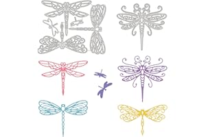GLOBLELAND 2 troqueles de corte de metal de libélula de corte de libélula plantillas moldes de plantilla para hacer tarjetas de álbumes de recortes, decoración de sobres