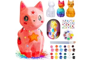 ONLYFUN Bastelsets für Kinder – DIY Katze Malset Bastelset zum Malen und als Nachtlicht, Geschenke für Mädchen, ideales Spielzeug und Mitgebsel für Kinder ab 3 4 5 6 7 8 9 10 11 12 Jahren