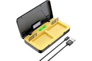 ENEGON EN-EL14 20W Cargador Rápido Dual para Almacenamiento de Batería, Compatible con Nikon D3100, D3200, D3300, D3400, D3500, D5100, D5200, D5300, D5500, D5600, Coolpix P7000, P7100,DF, Pantalla LCD