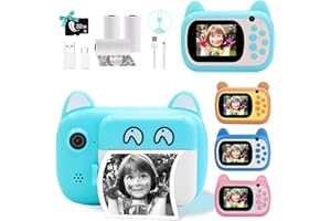 TOYOGO Aparat natychmiastowy dla dzieci, ekran LCD 6,1 cm, cyfrowy aparat dla dzieci, z 6-krotnym zoomem, podwójny obiektyw 24 MP, rejestrator wideo 1080p, prezent dla chłopców i dziewczynek (zielony)