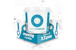 CORNISH SEA SALT CO Cornish Sea Salt - Crystals - Crunchy Mineral Crystals with Calcium, Potassium and Magnesium and Reduced Content of Sodium - Spices for Cooking, Cooking Salt - 3 x 225g
