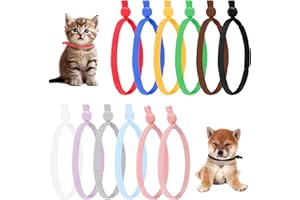GEEHUA 60 Stück Elastische Welpenhalsband, Welpen Halsbänder Halsband Halsband Welpe 12 Farben 4 Zoll Welpen Halsbänder Welpenhalsbänder Verstellbare Dehnbare Elastische Farbige