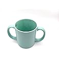 soulvinee Ceramic Dual Handle Mug for Secure Hold | BPA-Free Double Handled Ceramic Mugs to Aid Tremors (350 Ml) Light Grean