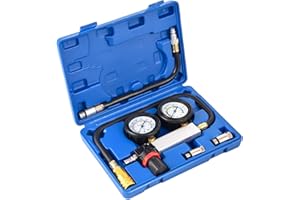 LXNEER Engine Cylinder Leak Down Pressure Tester Kit with Dual Gauge, Compression Leakdown Detector Leakage Test Tool Set with M10/12/14 adapters for Car Truck Motorcycle