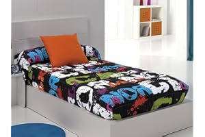 CAÑETE Lanovenanube - Edredón Ajustable NÓRDICA Cama 90 - Color Negro