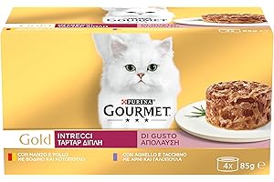 Purina Gourmet Gold wilgotny kociak z kurczakiem i wołowiną, z indykiem i jagnięciną - 48 puszek po 85 g (opakowanie 48 x 85 g)