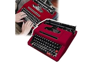 lfdhcn Machine à écrire manuelle classique (rouge), machine à écrire créative antique, aspect vintage, idéale pour les lettres, l'écriture créative, les travaux manuels, l'écriture libre