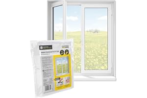 EASYmaxx Mosquitera para ventanas con cierre de velcro | Mosquitera recortable hasta 110x130cm | Fácil instalación de la mosquitera - sin taladrar ni atornillar, Cinta de velcro autoadhesiva Blanco