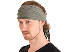 ‎CHARM CHARM Opaski na Głowę dla Mężczyzn - i Kobiet do Jogi Pirata Ninja Bandana Ochrona Słońcem Antracy Szary