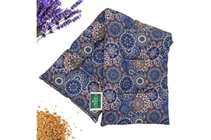 SATERMIA Saco Semillas Microondas - 50x15cm Semillas y Lavanda, 100% Algodón - Saco de Semillas para Microondas - Bolsa térmica Calor y Frío - Estampado Mandala (Mandala Ártico)