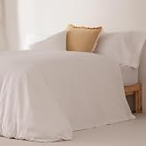 GAMUSI Duvet Cover Set for 180 cm Bed, Smooth 100% Cotton, Duvet Cover 260 x 240 cm and 2 Pillowcases, Breathable, Soft, Whit