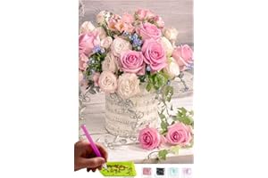 MISHBAY Diamond Painting Rosen - 30x40cm Diamond Painting Erwachsene - Diamant Painting Bilder Blumen - DIY 5D Satz Wand Dekor Diamantstickerei