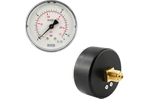 Fittingteile - Horizontal pressure gauge Ø 40, 50, 63 mm - Class 2.5 for compressed air and vacuum (diameter: Ø 50 mm - display range: 0 to 0.6 bar)