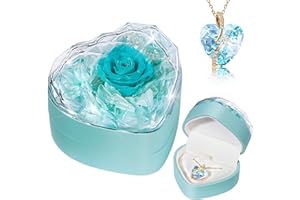 TANGDOUJM Ladies' gifts, ladies' birthday gifts, roses reserved for her, rose heart necklace, eternal roses, wedding gifts, girlfriends, wives, Christmas, Valentine's Day, Mother's Day