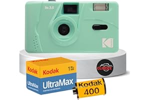 El paquete de cámara de película reutilizable incluye cámara de película Kodak M35 de 35 mm, película Kodak de 35 mm, 36 exposiciones y tarjeta Clikoze Tips (menta)