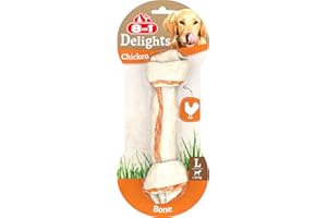 8in1 Delights Chicken Chew Bone L, healthy chew snack for large dogs, 1 piece